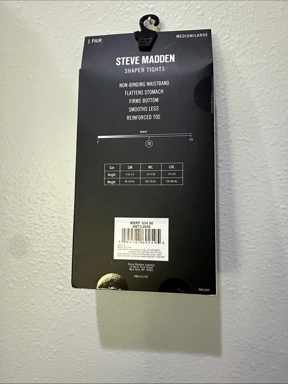 Steve Madden Black Shaper Tights